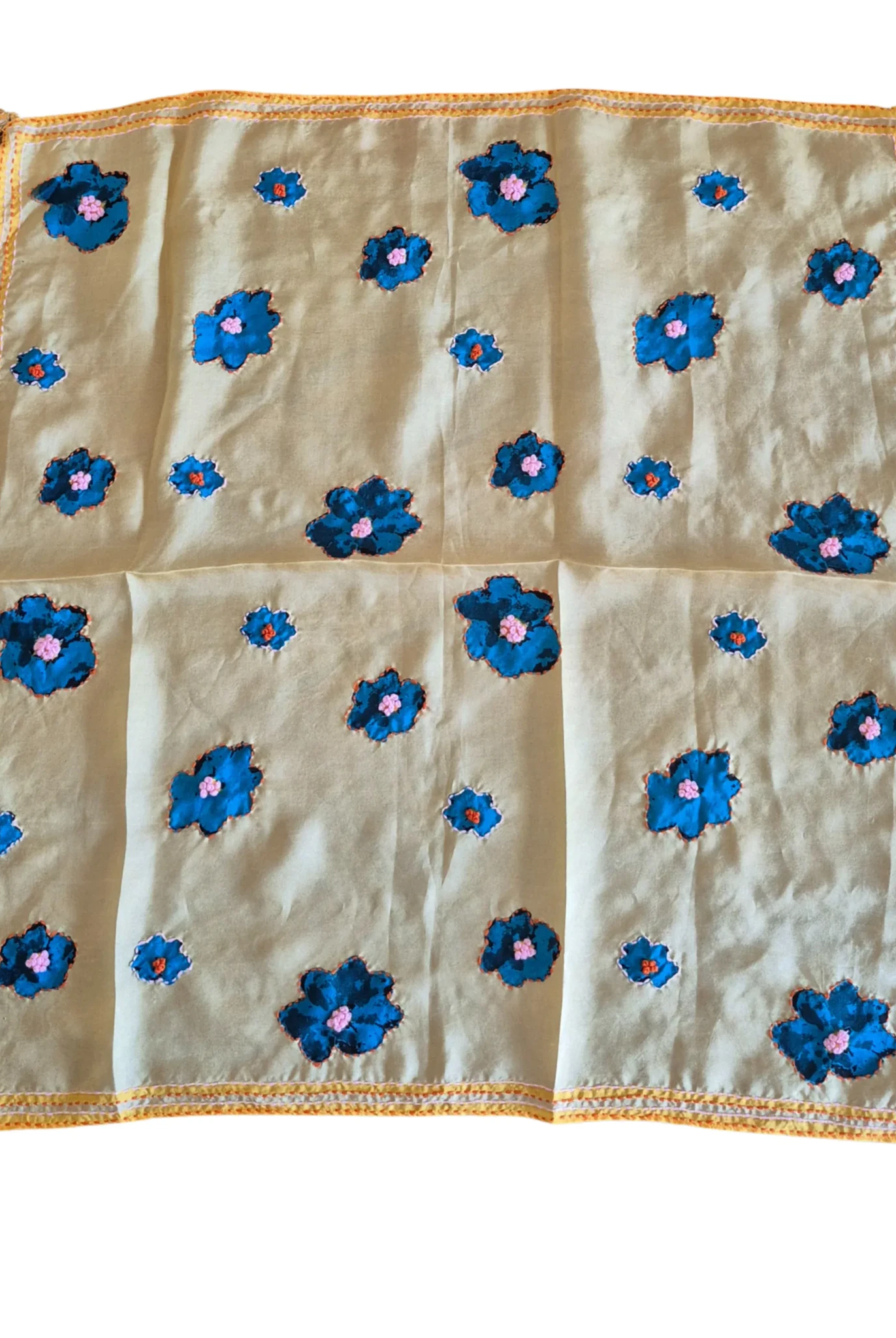 Buy Zoda | Pure White and Blue Floral Scarf by Zoda - at Hamish + Grace