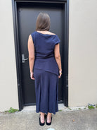 Buy 110663A - Short Sleeve Top with Tie - Navy by Sunny Girl - at Hamish + Grace
