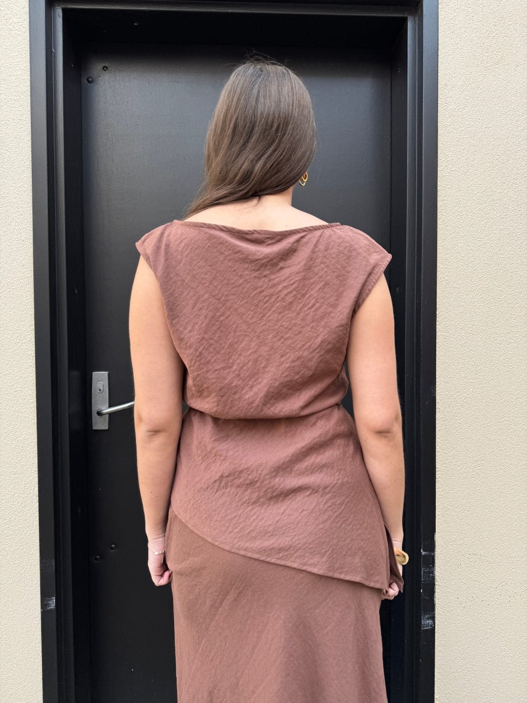 Buy 110663A - The Marais Top with Tie - Mocha by Sunny Girl - at Hamish + Grace