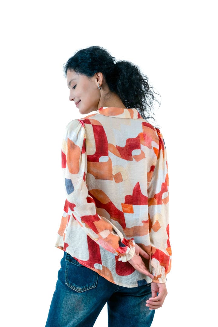 Buy 122069N - Sunnygirl Print Shirt - Red by Sunny Girl - at Hamish + Grace