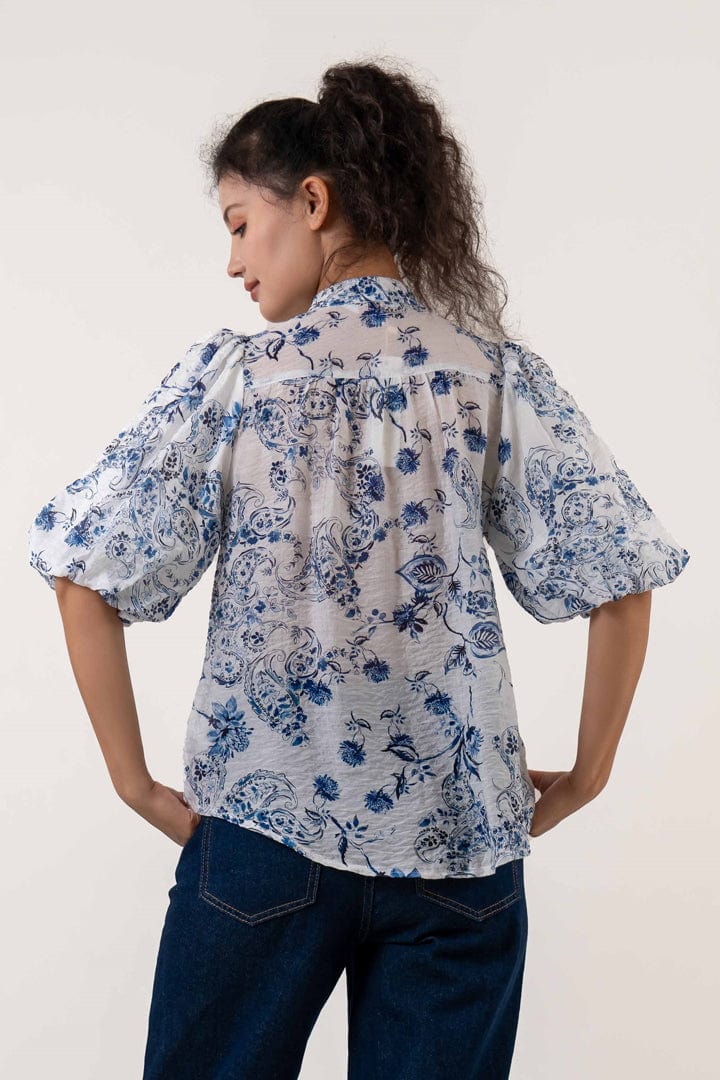 Buy 122090F - Sunnygirl - Print Shirt - White by Sunny Girl - at Hamish + Grace