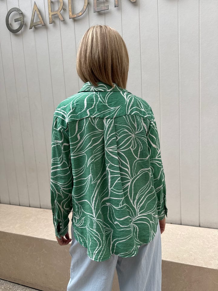 Buy 122169B - Sunny Girl - Print Shirt - Green by Sunny Girl - at Hamish + Grace