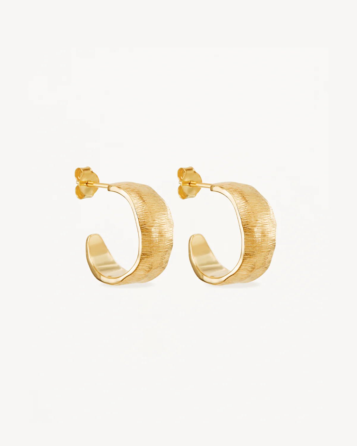 Buy 14k Gold Textured Hoop by Hamish + Grace - at Hamish & Grace