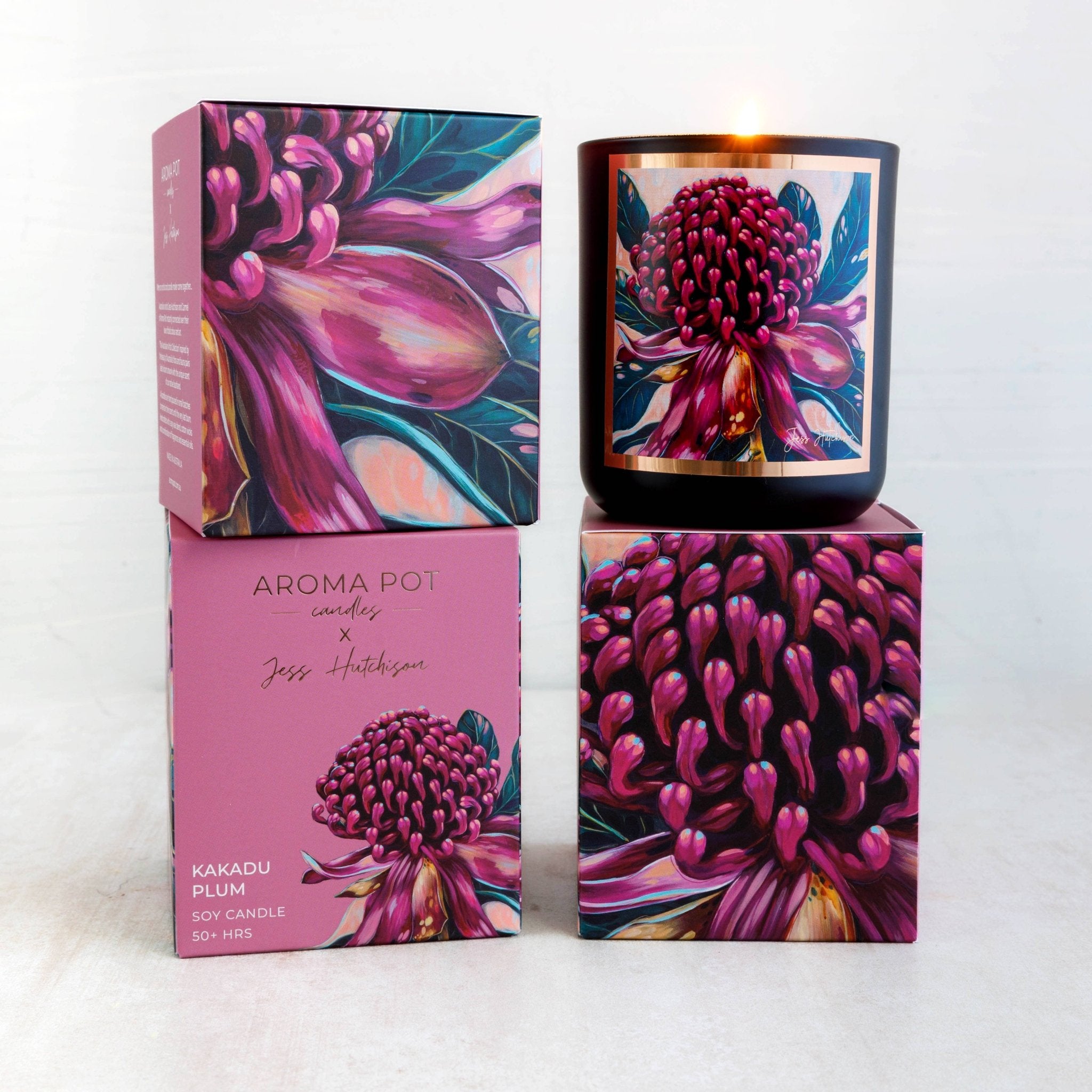 Buy 50+hrs Australian artist soy candle - Kakadu plum by Aroma Pot - at Hamish & Grace