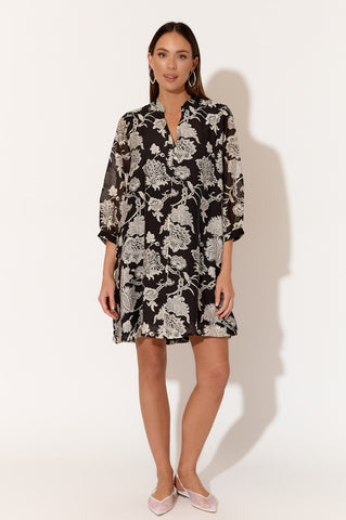 Adorne - Zuri Black Floral Dress