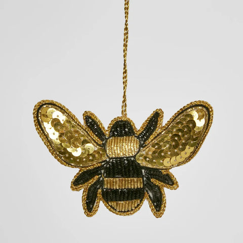 Apis Bee Sequin Tree Hanging Decoration