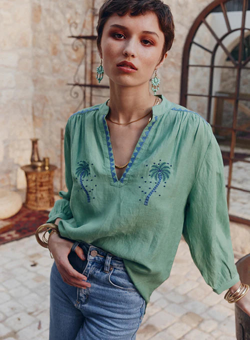 PALMIER BLOUSE - MINT