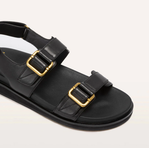 Frankie 4 - Thompson Black Flat Sandal