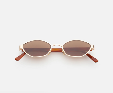 Lu Goldie - Farrah Chestnut Sunglasses