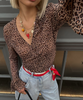 Never Fully Dressed - Leopard Mesh George Wrap Top