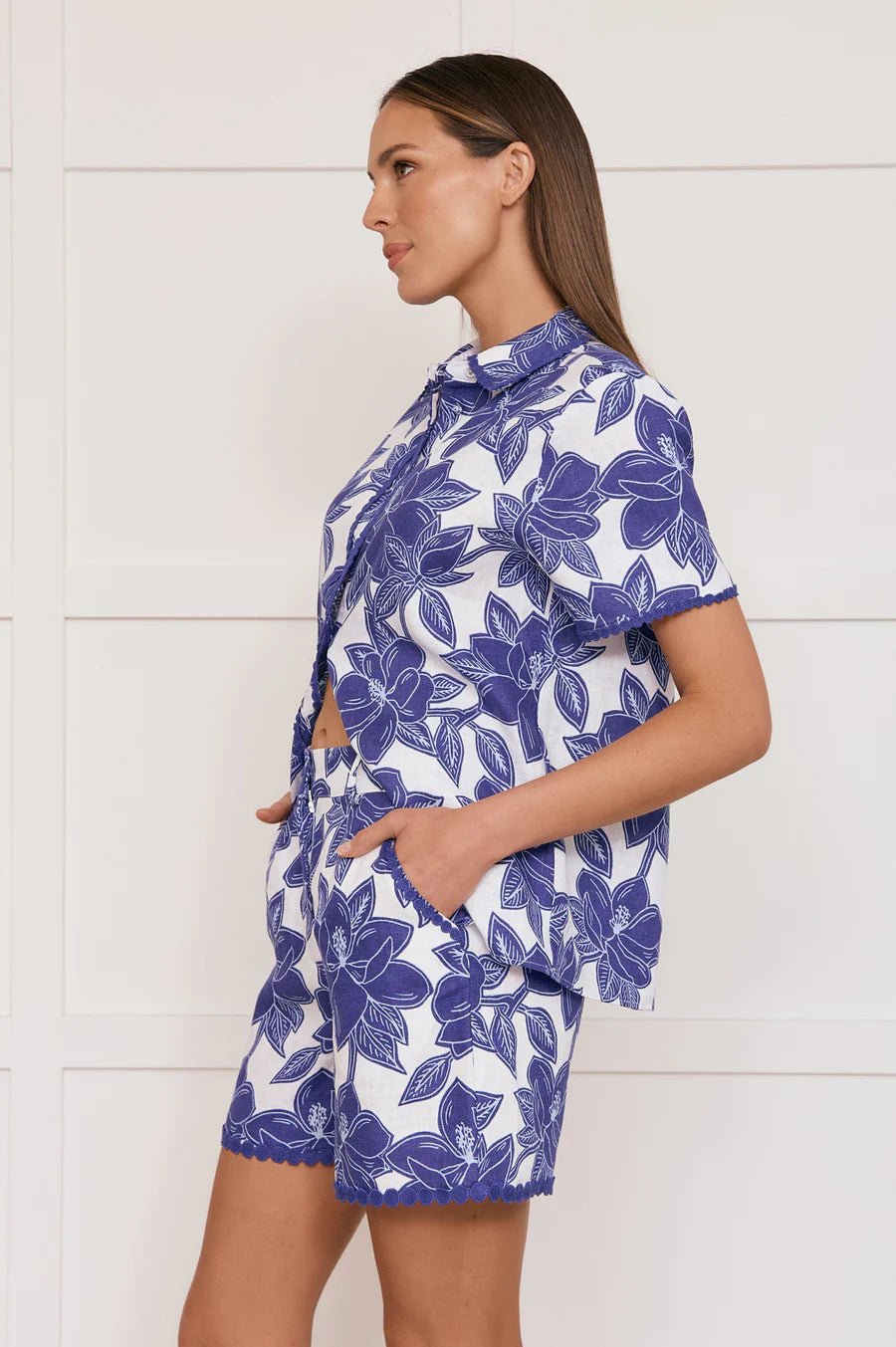 Buy Adorne - Everleigh Printed Linen Shirt (Print) by Adorne - at Hamish & Grace