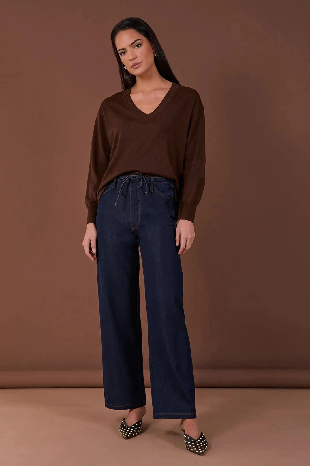 Adorne Fashion Adorne - Chandler Drape Denim Pant (Denim)