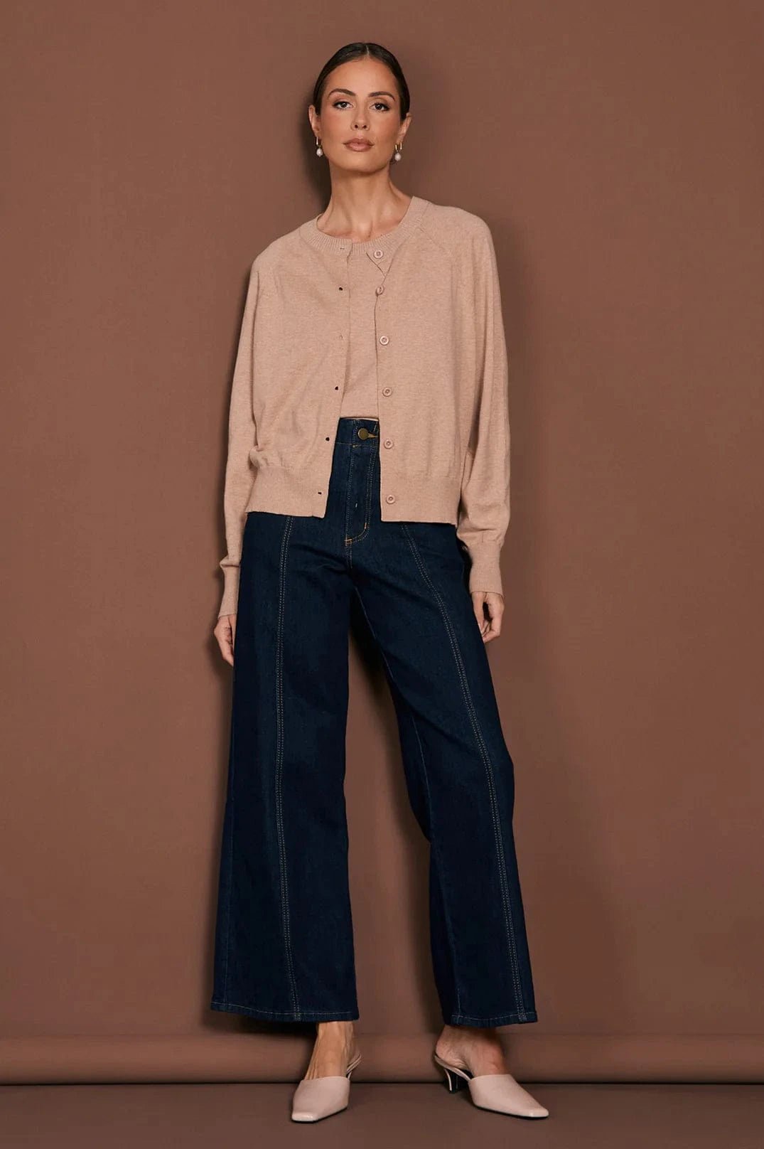 Buy Adorne - Freddy Cotton Cashmere Knit Cardigan - Camel by Adorne - at Hamish + Grace