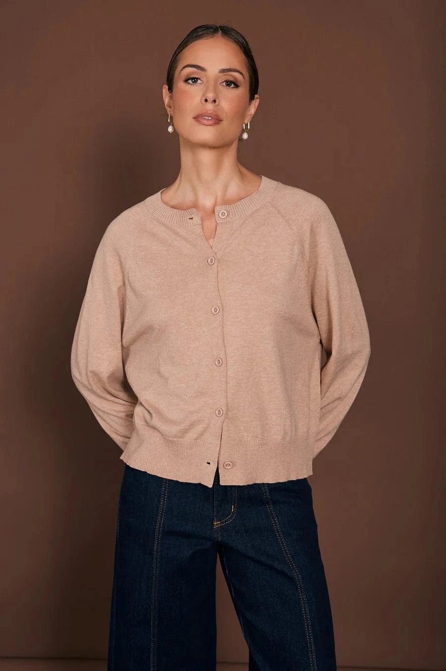 Buy Adorne - Freddy Cotton Cashmere Knit Cardigan - Camel by Adorne - at Hamish + Grace