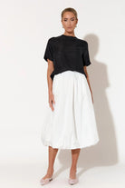 Buy Adorne - Kenna Poplin Bubble Skirt in White by Adorne - at Hamish & Grace