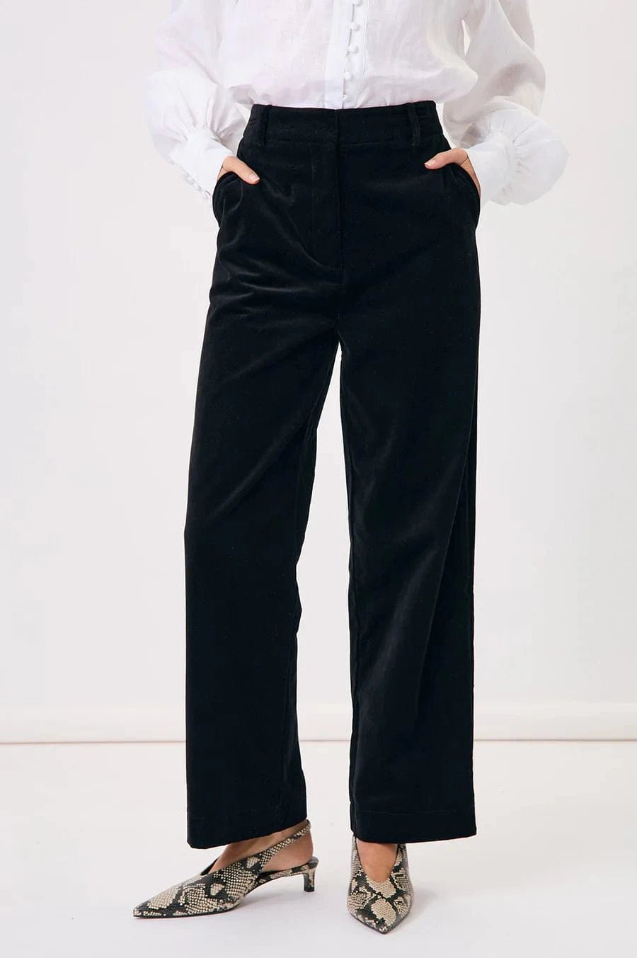 Buy Adorne - Lulu Velvet Pant - Black by Adorne - at Hamish + Grace