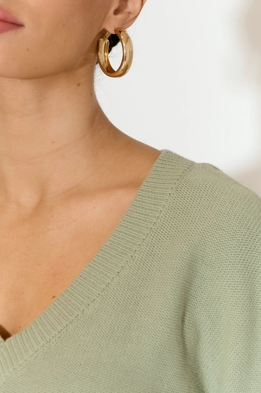 Buy Adorne - Samara Cotton Knit Top (Sage) by Adorne - at Hamish & Grace