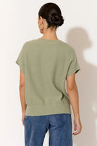 Buy Adorne - Samara Cotton Knit Top (Sage) by Adorne - at Hamish & Grace