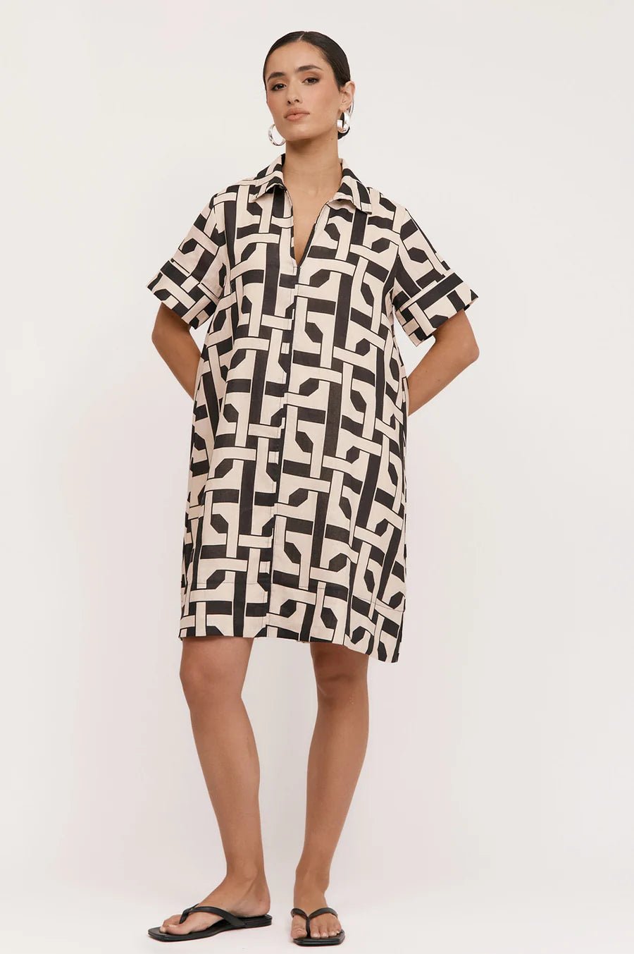 Buy Adorne - Solace Printed Linen Dress (Print) by Adorne - at Hamish & Grace