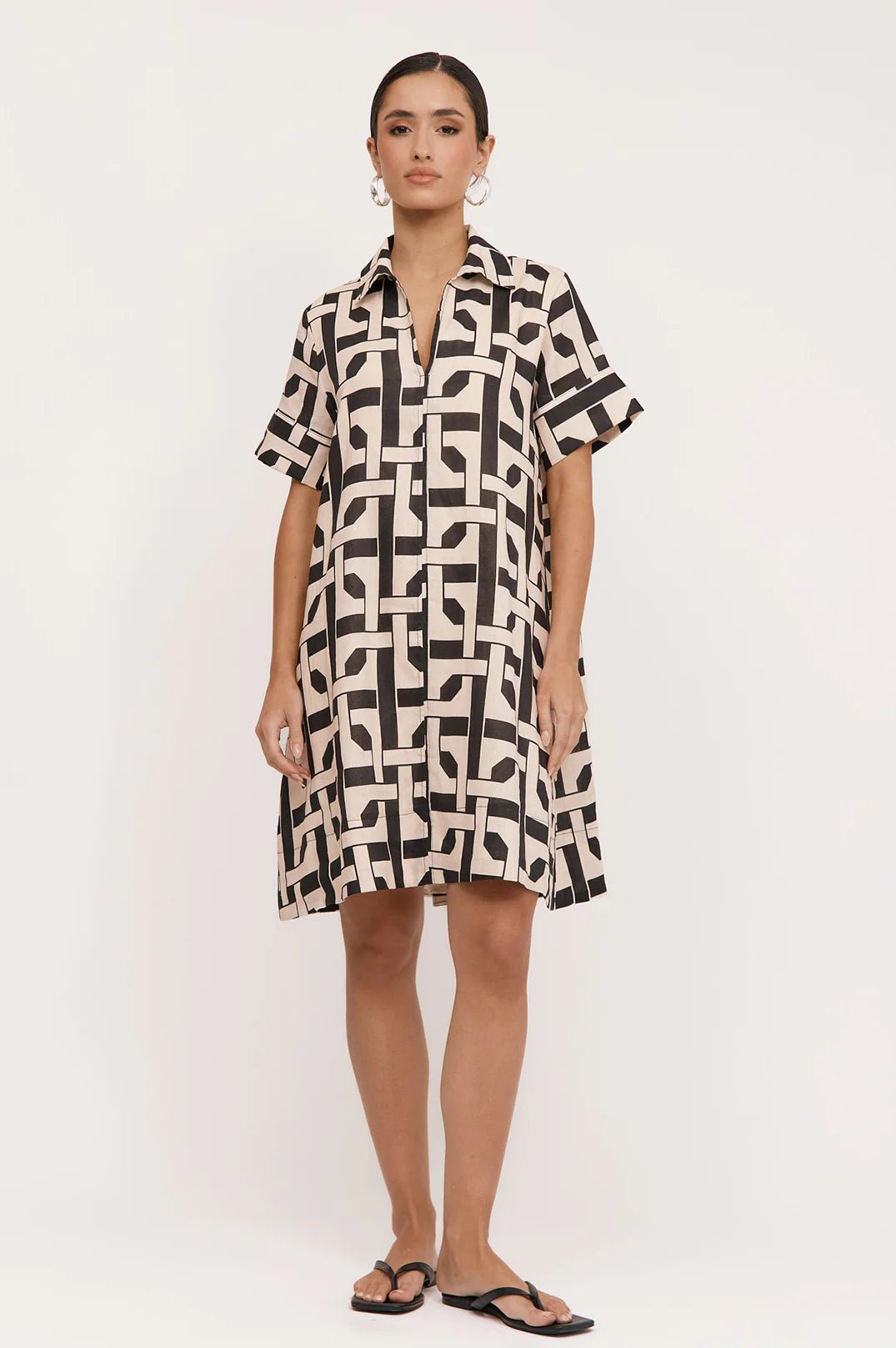 Buy Adorne - Solace Printed Linen Dress (Print) by Adorne - at Hamish & Grace