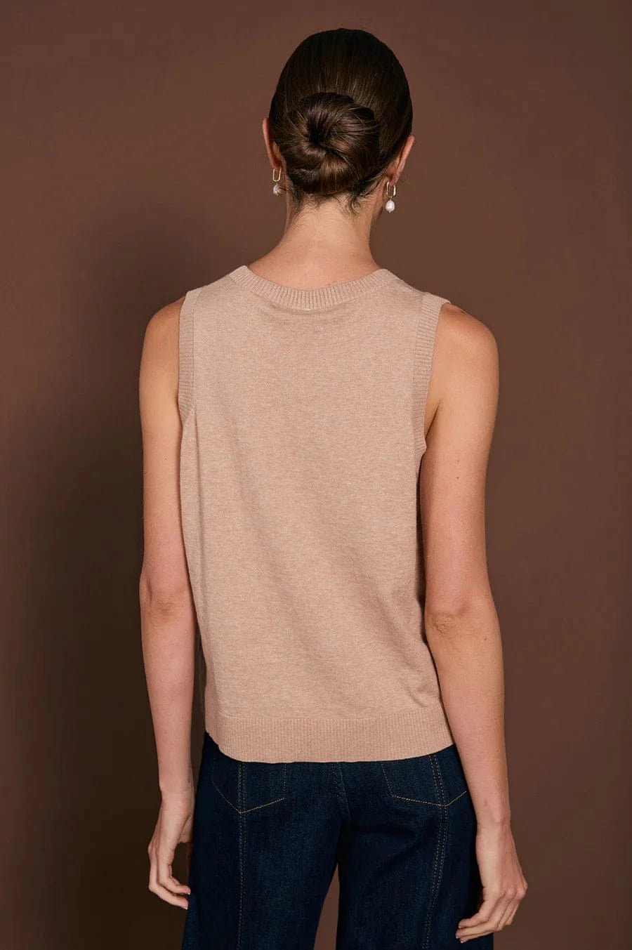 Buy Adorne - Tilly Cotton Cashmere Knit Top - Camel by Adorne - at Hamish + Grace