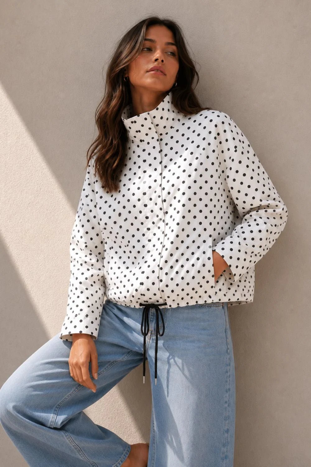 Buy Ani Polka Spray Jacket - White by Smaibulin - at Hamish + Grace