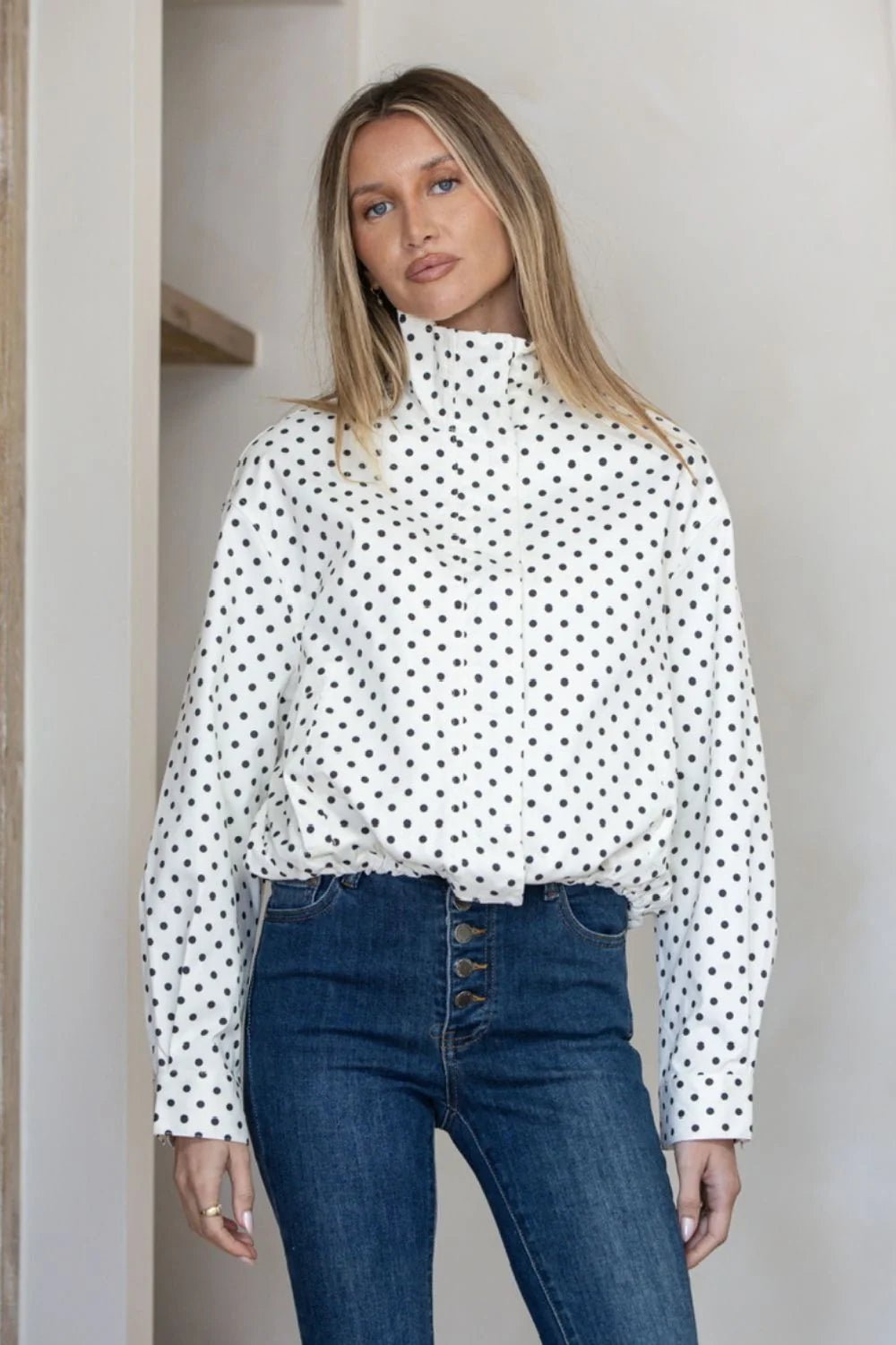 Buy Ani Polka Spray Jacket - White by Smaibulin - at Hamish + Grace
