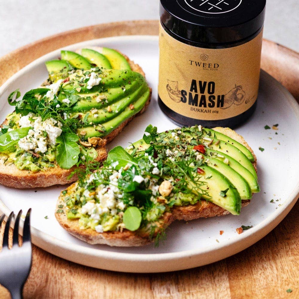 Buy Avo Smash Dukkah: Jar 60g $12.95 by Tweed Real Food - at Hamish + Grace