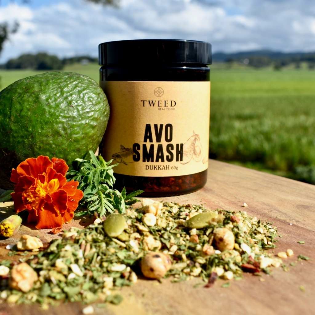 Buy Avo Smash Dukkah: Jar 60g $12.95 by Tweed Real Food - at Hamish + Grace