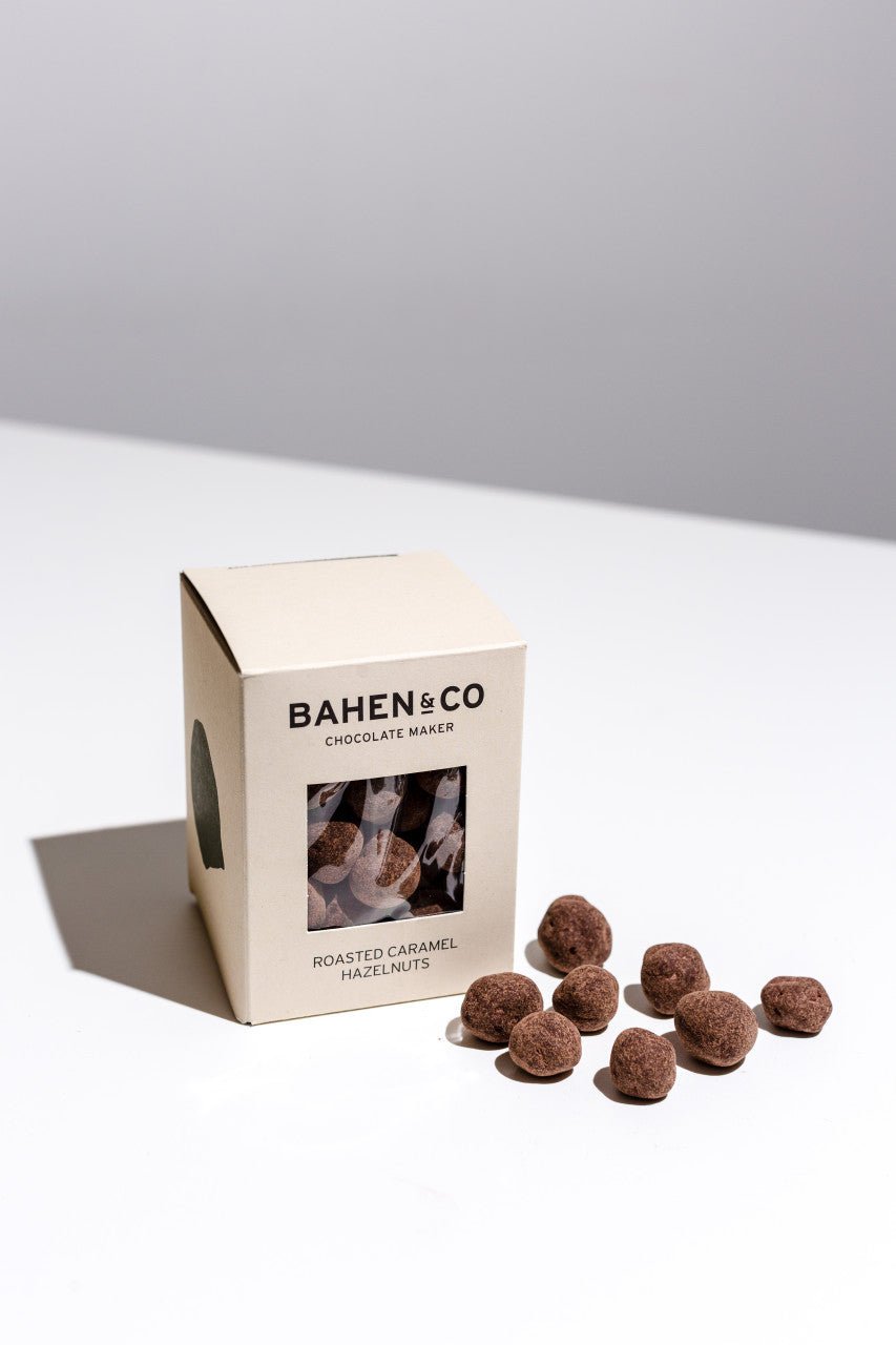 Buy Bahen & Co - Coated Roasted Caramel Hazelnuts by Bahen & Co - at Hamish & Grace