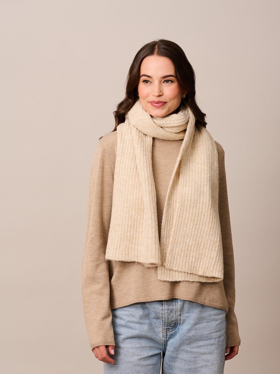 Buy Beige Ribbed Scarf by Tiger Tree - at Hamish & Grace