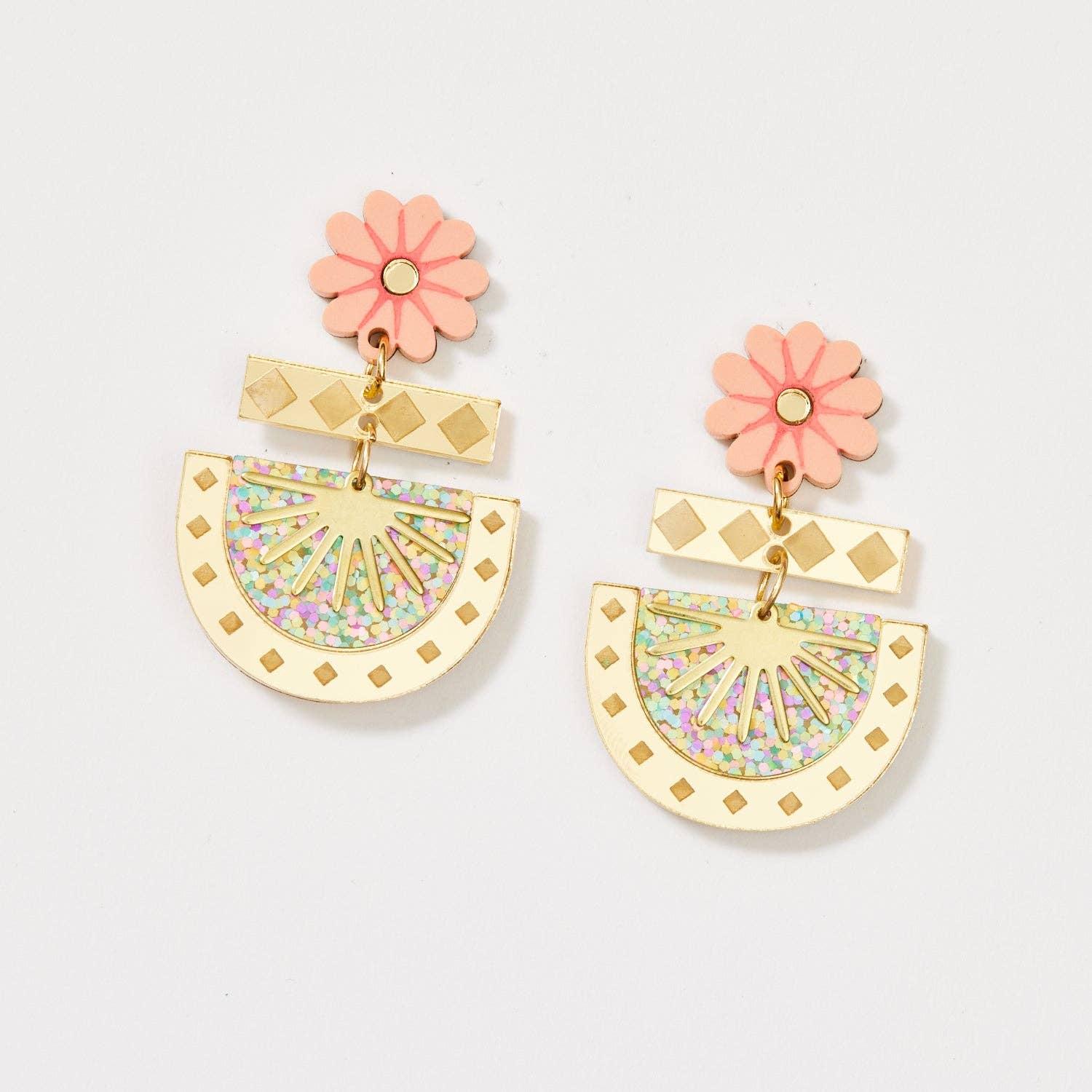 Buy Betty Earrings - Gold / Peach by Martha Jean - at Hamish & Grace