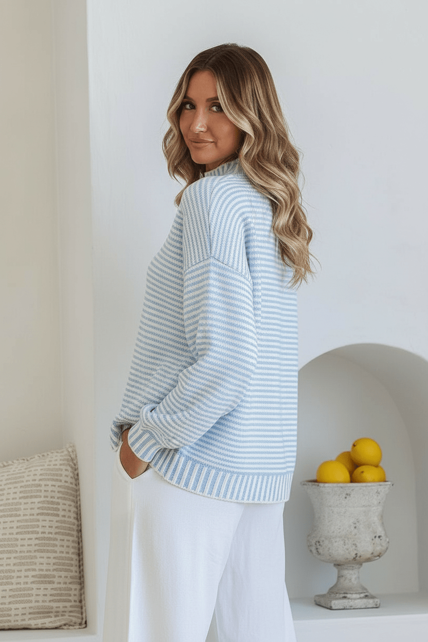 Buy Billie Stripe Knit - Blue/White by Miss Marlow - at Hamish + Grace