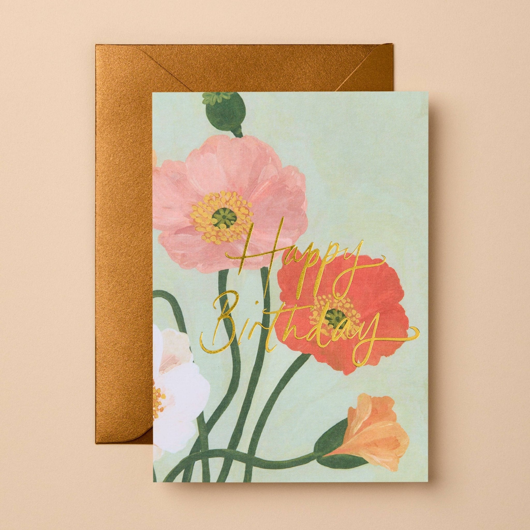 Buy Birthday Floral Card | Signature Foil Greeting Card by Gabrielle & Celine Greeting Cards - at Hamish + Grace