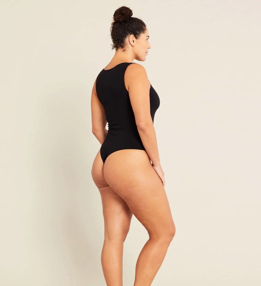 Boody Fashion Boody - Women's Ribbed Boat Neck Bodysuit Black