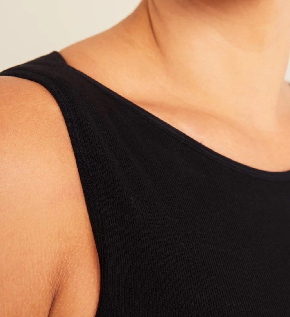 Boody Fashion Boody - Women's Ribbed Boat Neck Bodysuit Black