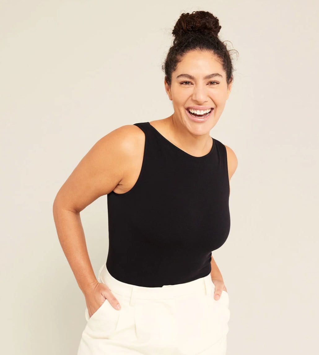 Boody Fashion Boody - Women's Ribbed Boat Neck Bodysuit Black