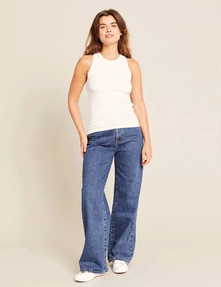 Boody Fashion Boody - Women's Ribbed Racerback Tank White