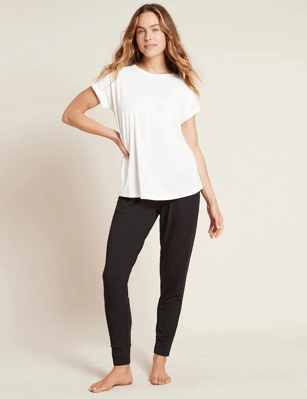 Boody Fashion Boody - Womens Downtime Lounge Top - Natural White