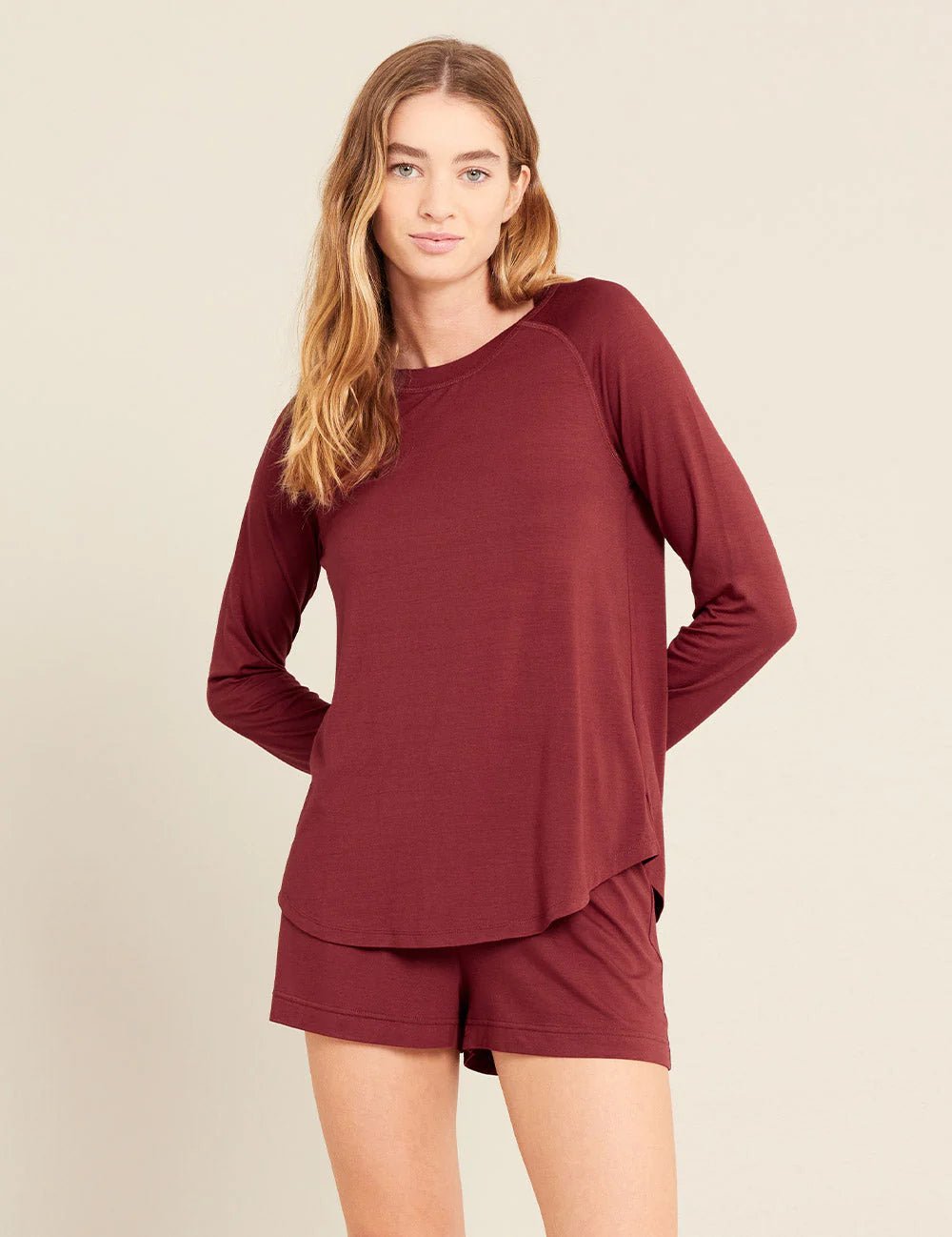 Buy Boody - Goodnight Raglan Sleep Top Ruby by Boody - at Hamish & Grace