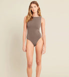 Buy Boody - Women's Ribbed Boat Neck Bodysuit Taupe by Boody - at Hamish & Grace