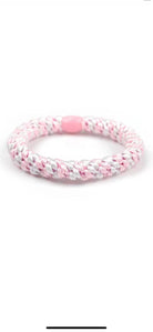 Buy Braided Hair Tie - Pale Pink and White by Hamish + Grace - at Hamish + Grace