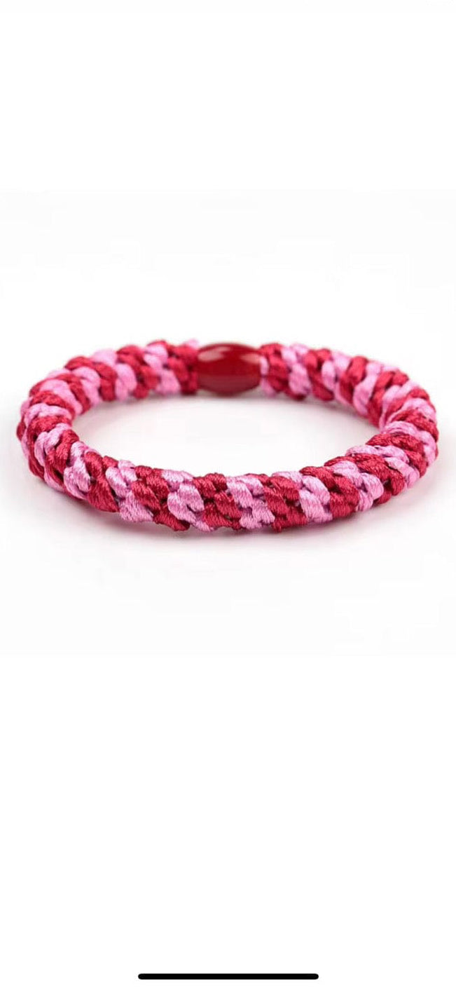 Buy Braided Hair Tie - Red and Pink by Hamish + Grace - at Hamish + Grace