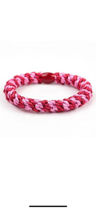 Buy Braided Hair Tie - Red and Pink by Hamish + Grace - at Hamish + Grace