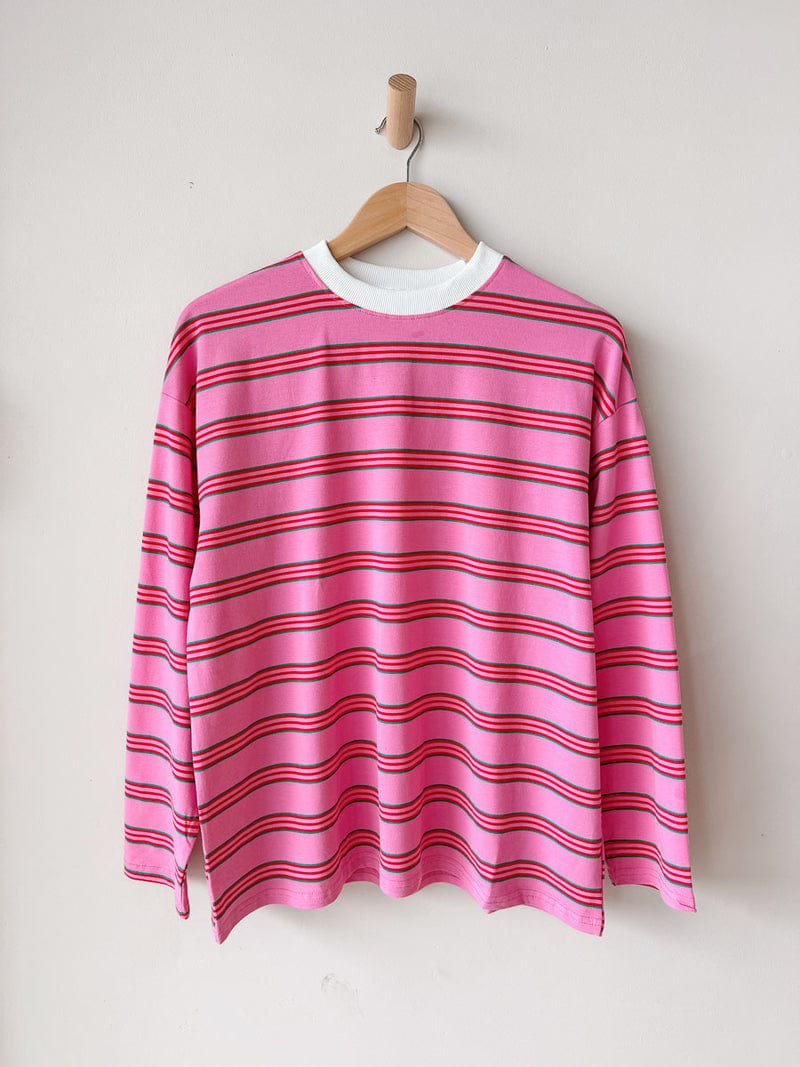 Buy By Frankie - AMIAH LONG SLEEVE TEE PINK STRIPE by Little Lies - at Hamish + Grace