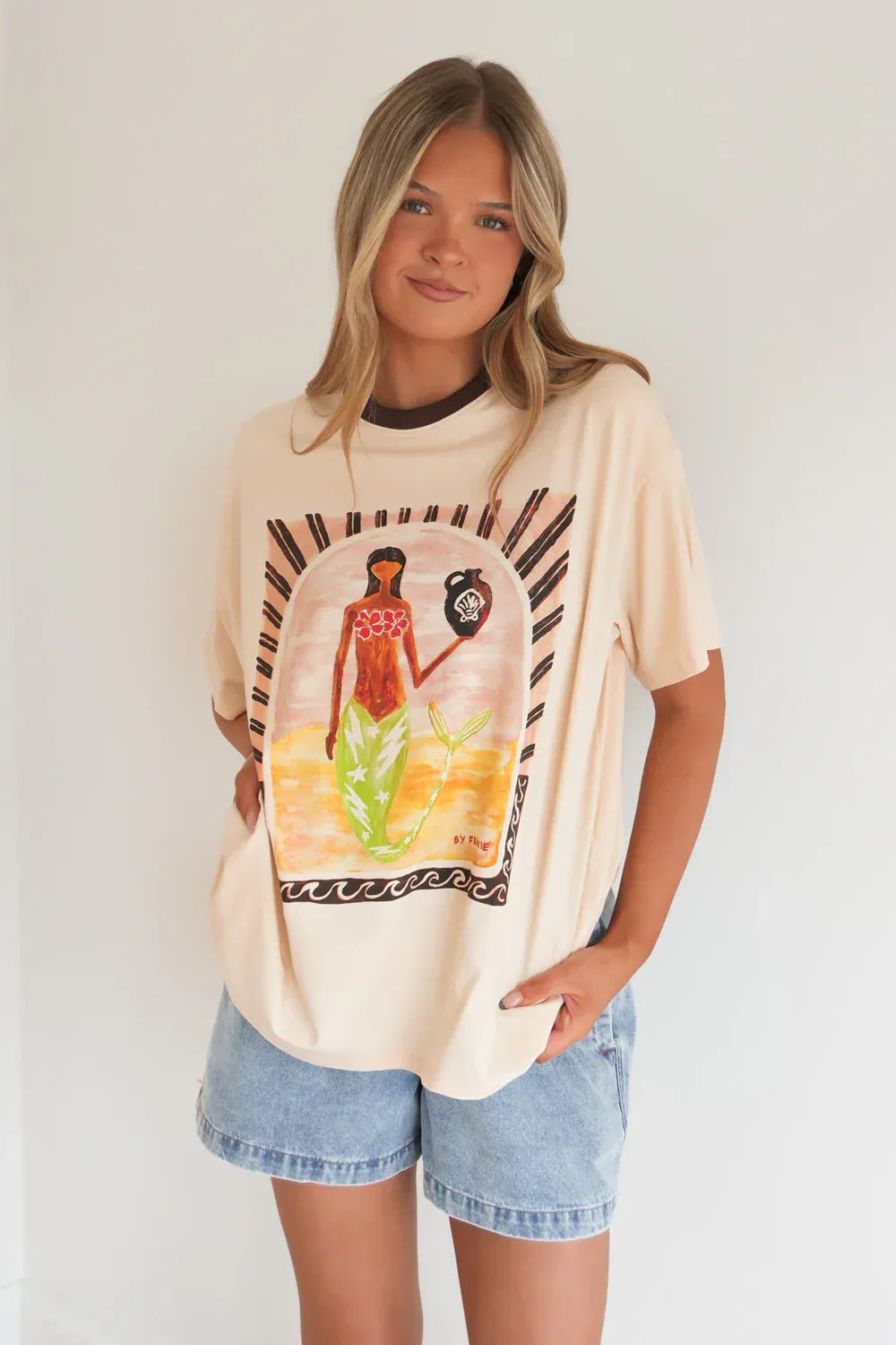 Buy By Frankie - Kailani Tee Beige by By Frankie - at Hamish + Grace