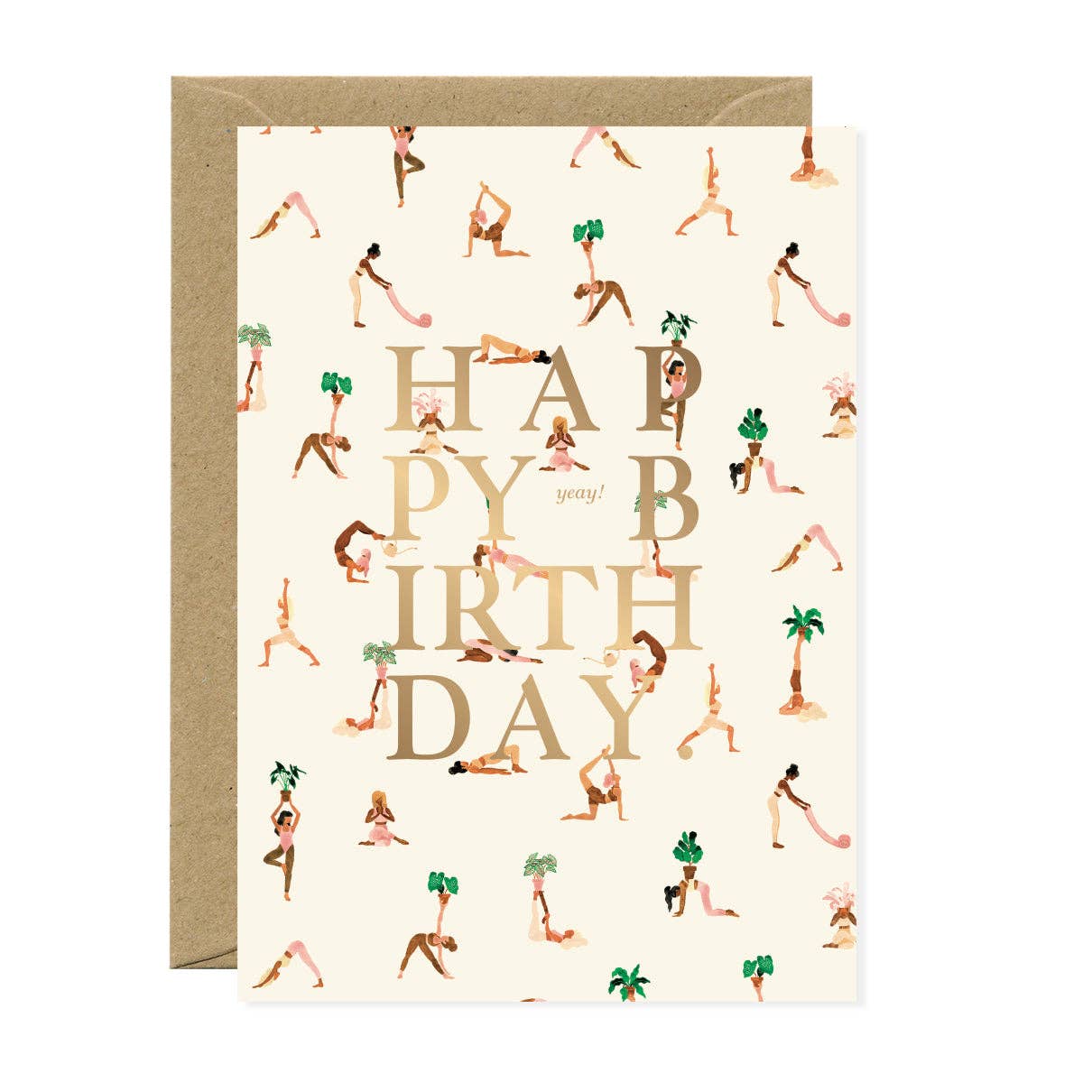 Buy Carte Blanche - Greeting Card - Happy Birthday Yoga – Gold Foil by Carte Blanche - at Hamish + Grace