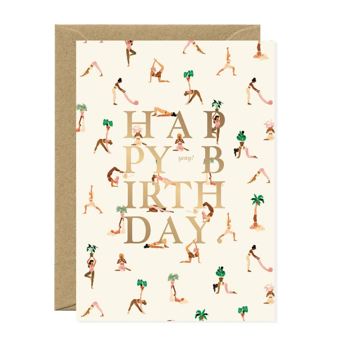 Buy Carte Blanche - Greeting Card - Happy Birthday Yoga – Gold Foil by Carte Blanche - at Hamish + Grace