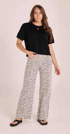 Buy Cassie Wide Leg Jean - Leopard by Feather & Noise - at Hamish & Grace