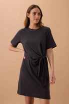 Buy Ceres - AGNES TIE MINI TEE DRESS/PHANTOM by Ceres Life - at Hamish + Grace